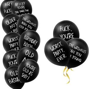 40 PCS Abusive Balloons, 12"/40 Pack with 10 Different Rude and Offensive Phrase